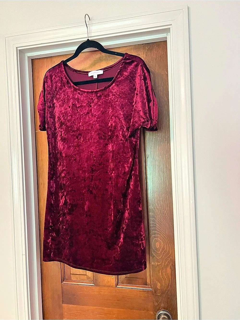 The Vanity Room Velvet Mini Dress in Burgundy Size Small Like New